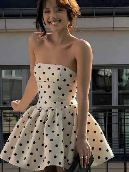 Polka Dot Preppy Mini Dress