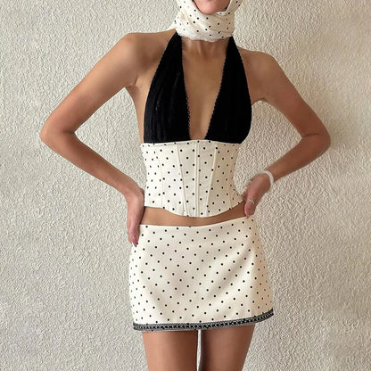 Polka Dot Top & Skirt Set