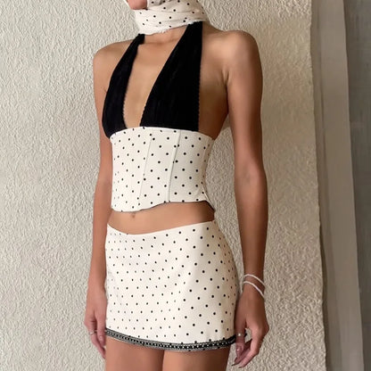 Polka Dot Top & Skirt Set