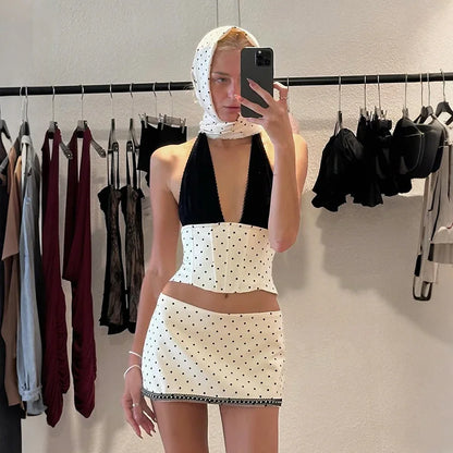 Polka Dot Top & Skirt Set