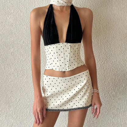 Polka Dot Top & Skirt Set
