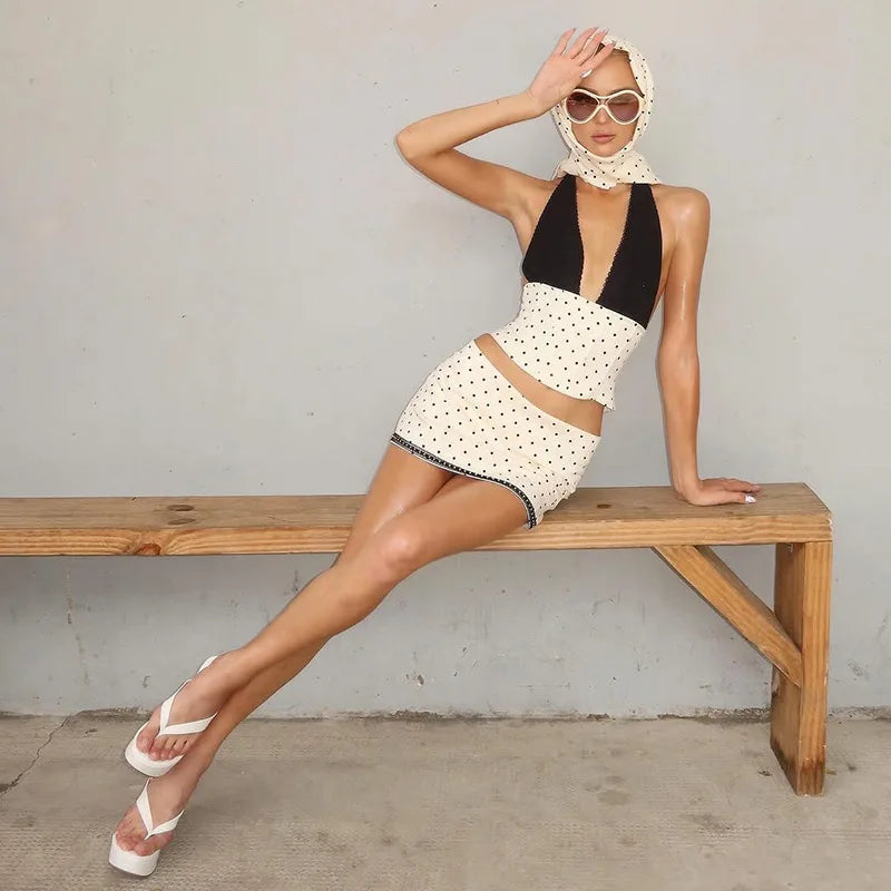 Polka Dot Top & Skirt Set