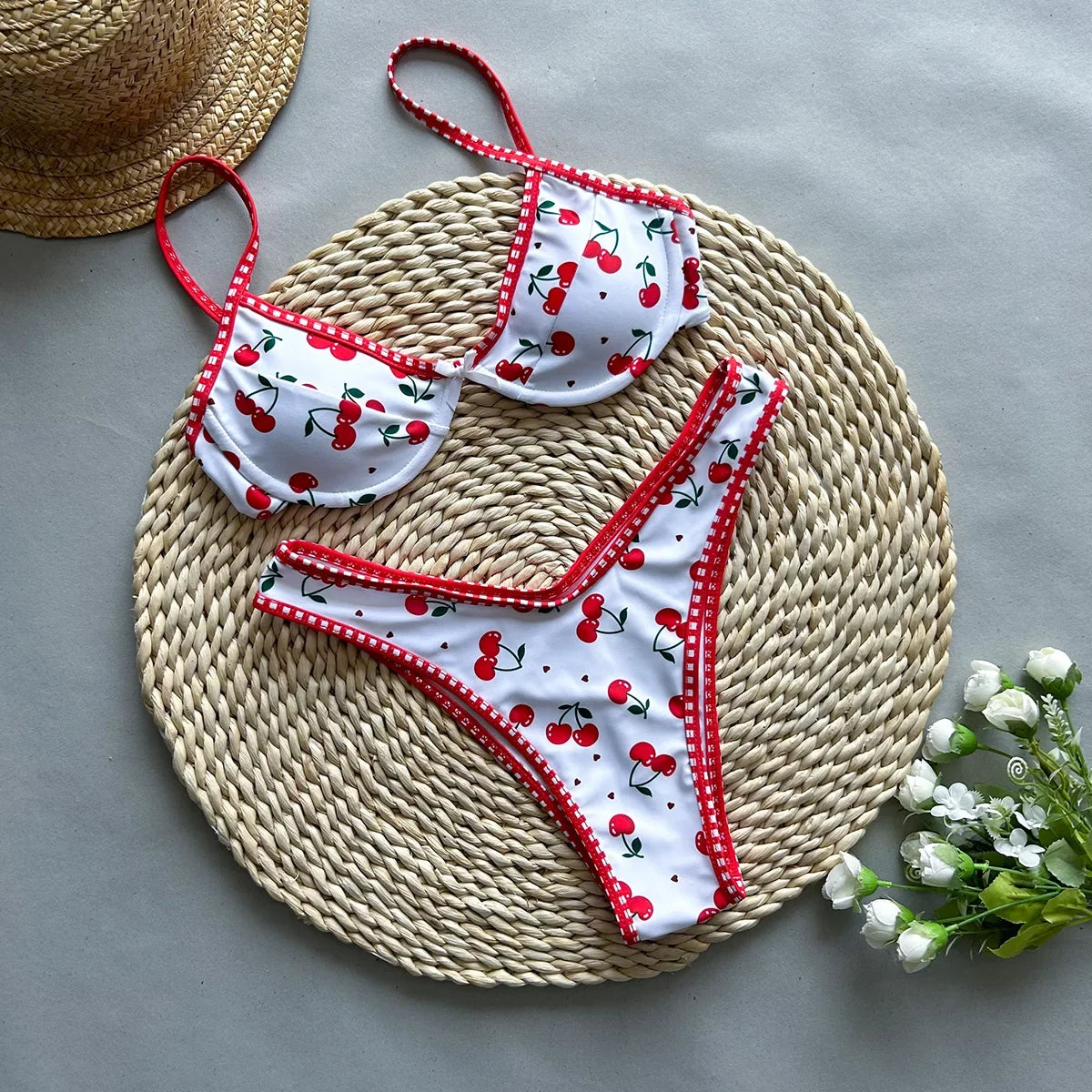 Push Up Cherry Bikini Set