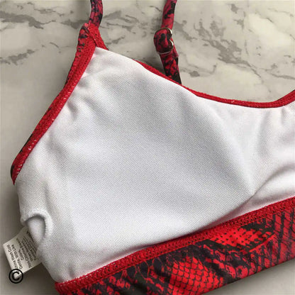 Red Snake Bikini Set