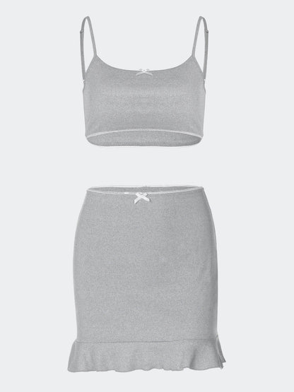 Ribbed Cami & Mini Skirt Two Piece Set