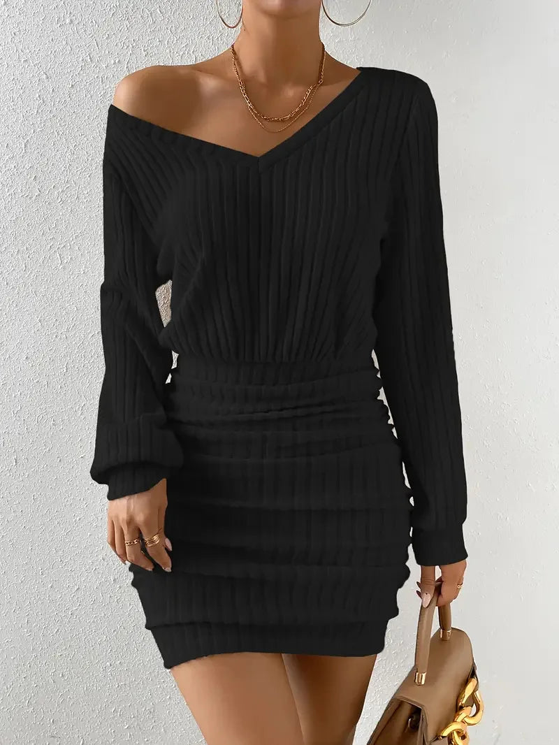 Ribbed Knit Mini Dress