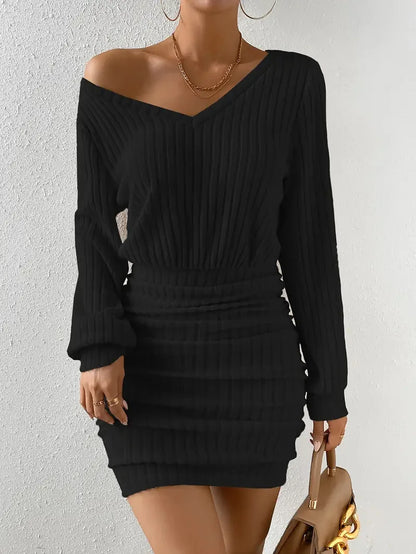 Ribbed Knit Mini Dress