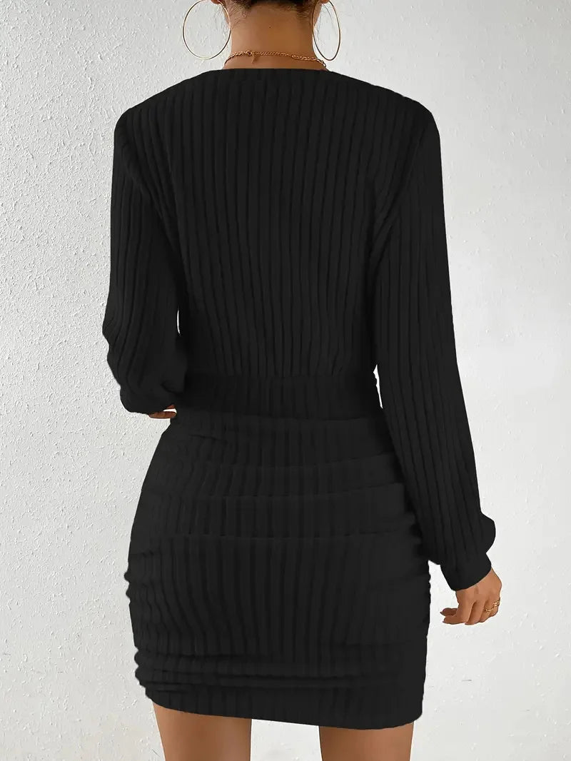 Ribbed Knit Mini Dress