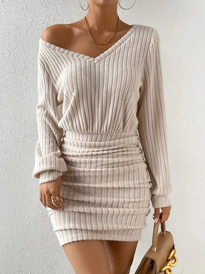 Ribbed Knit Mini Dress