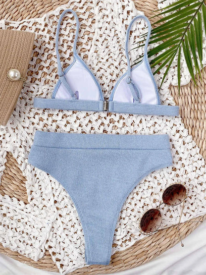 Ribbed Triangle Bikini Set
