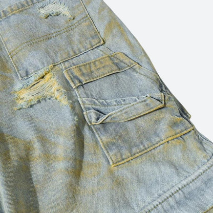 Ripped Denim Shorts