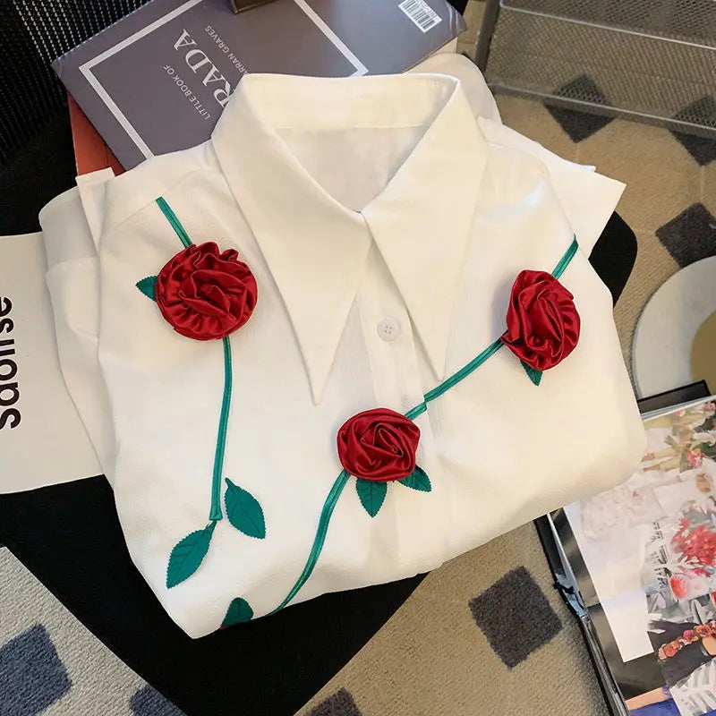 Rose Applique Shirt