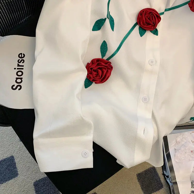 Rose Applique Shirt