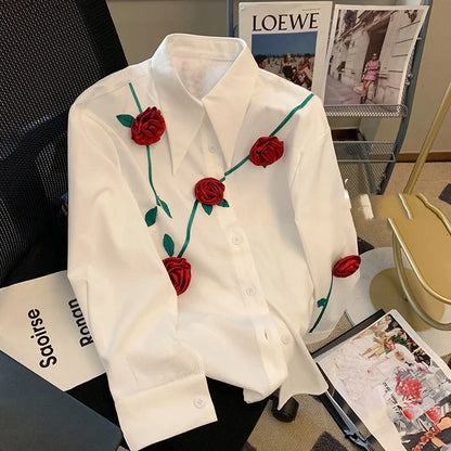 Rose Applique Shirt