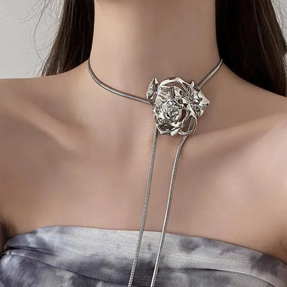Rose Bolo Lariat Necklace