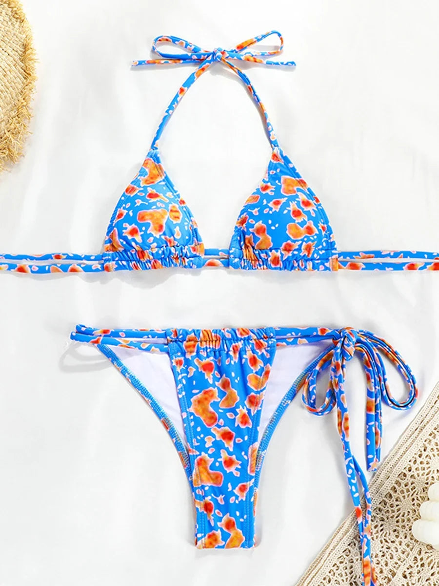 Ruched Triangle Bikini Set