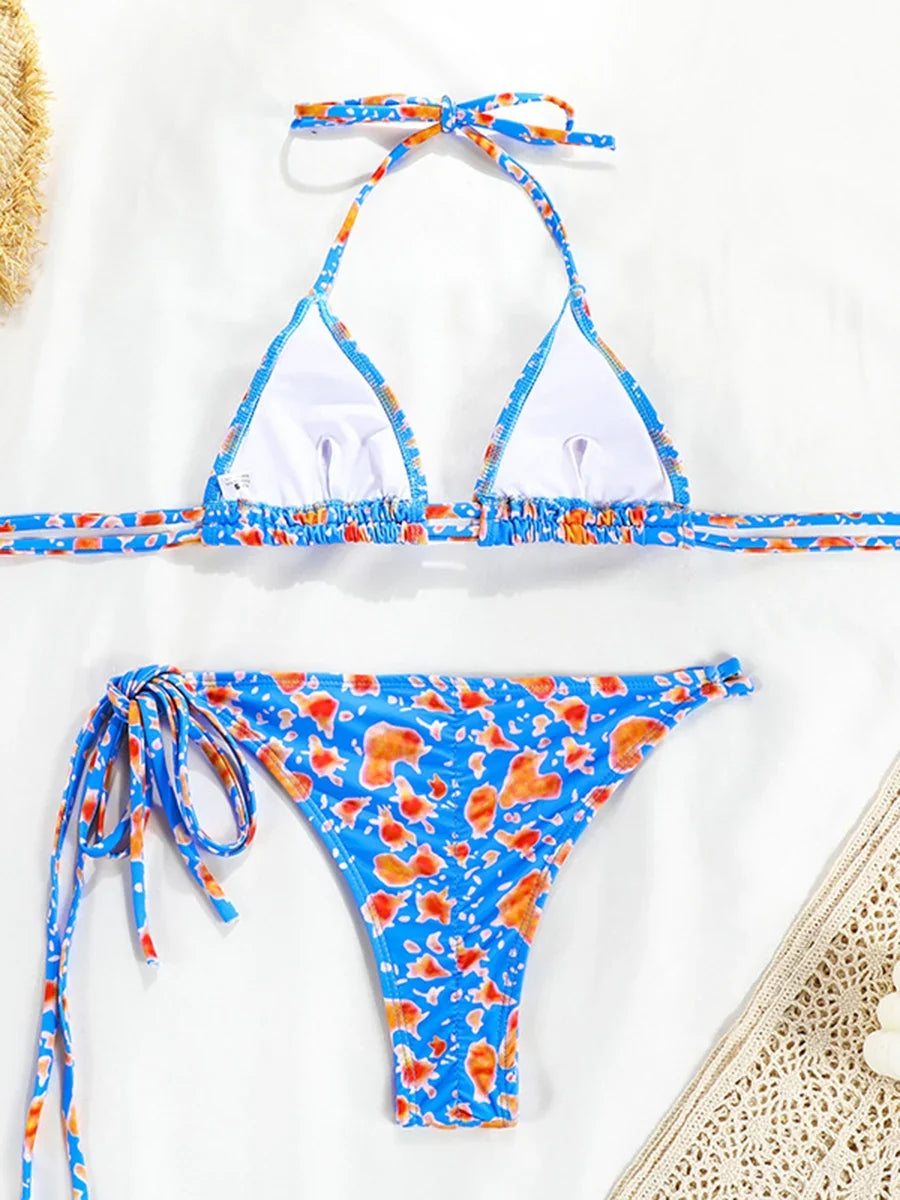 Ruched Triangle Bikini Set