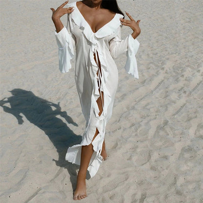Ruffle Beach Cover Up Dress