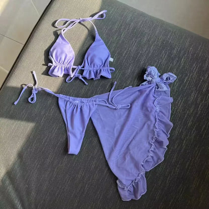 Ruffle Triangle Bikini Set