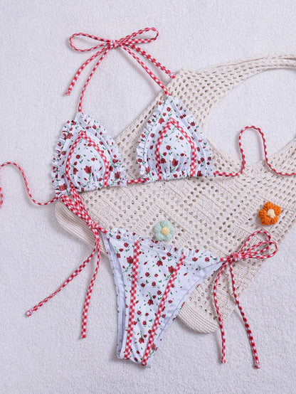 Ruffle Trim Bikini Set