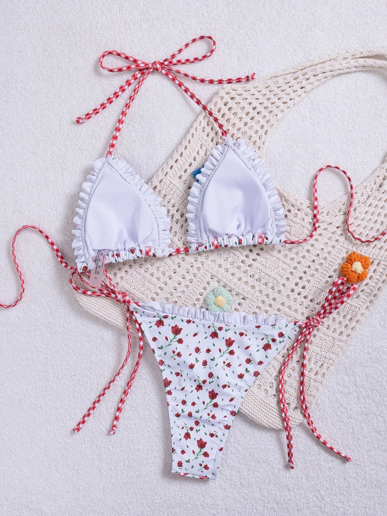 Ruffle Trim Bikini Set