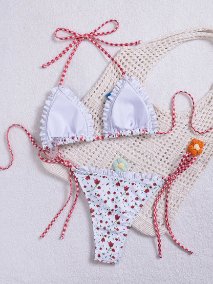 Ruffle Trim Bikini Set