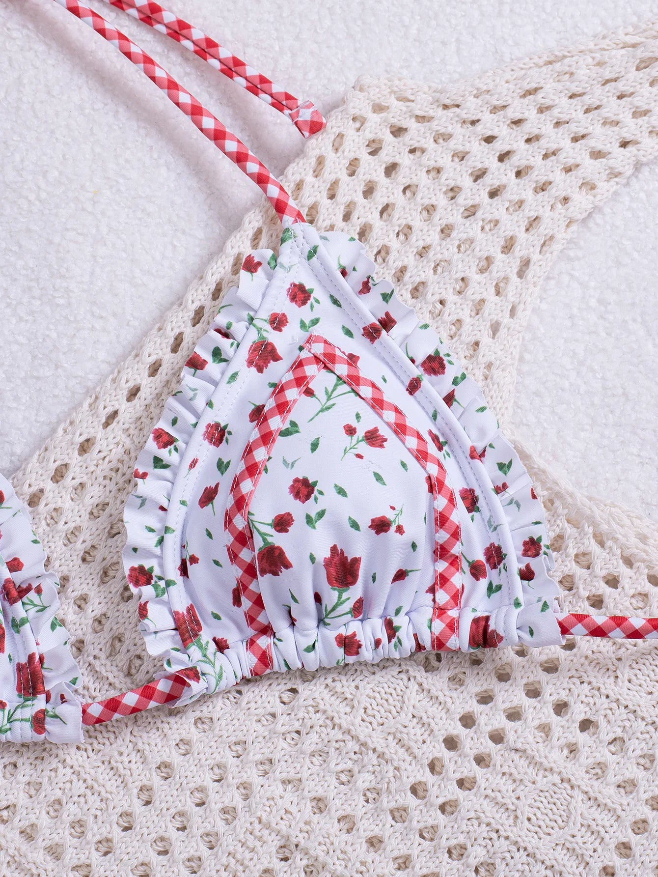 Ruffle Trim Bikini Set