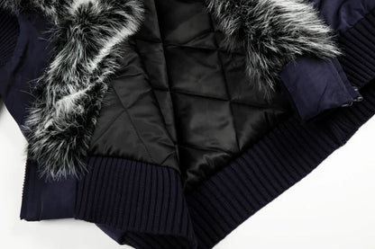 Versatile High Street Quilted Hooded Fur Jacket