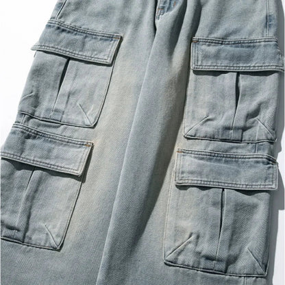 Black & Blue Workwear Denim Cargo Jeans