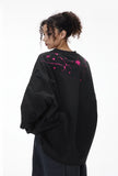 American Splatter Color Block Long Sleeve T-Shirt