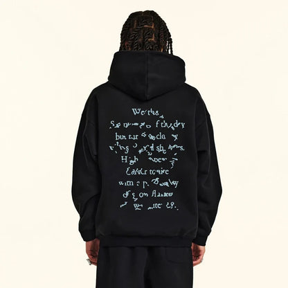 Retro Aesthetic Back Graphic Print Hoodie