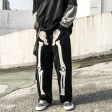 Y2k Skeleton Print Baggy Jeans