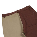 Color Block Brown Baggy Denim Pants