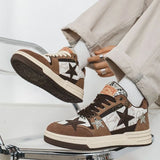 Starryclimb Vintage Star Patchwork Skate Shoes