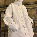 Thick Hip Hop Stand Collar Faux Leather Jacket