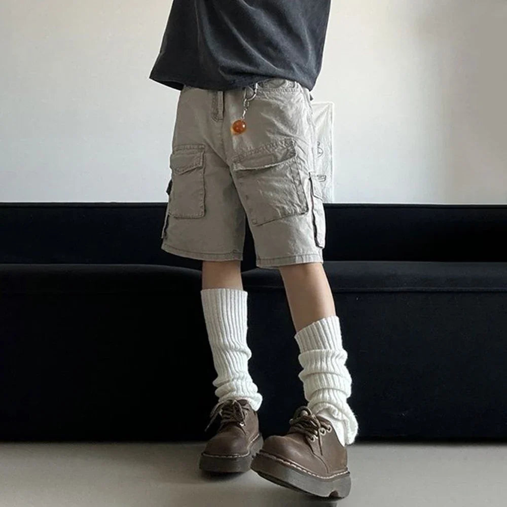 Solid Color Multi Pocket Work Short