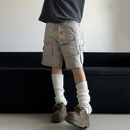 Solid Color Multi Pocket Work Short