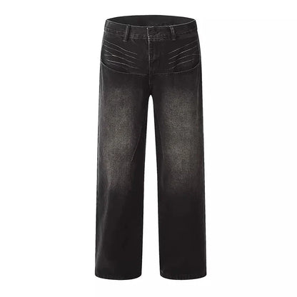Retro Cool Whiskers Black Washed Jeans