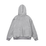 Winter Cozy Fleece Zip-Up Hooded Cotton Sweatshirt