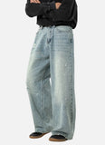 Japanese Style Washed Splatter Relaxed Fit Jeans