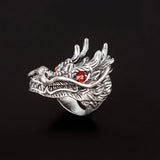 Handmade Large Red Eye Dragon Ring