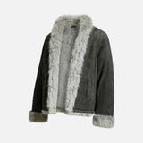 Breathable Single Breasted Faux Fur Jacket