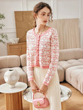 French Sweet Heart Pattern Jacquard Cardigan