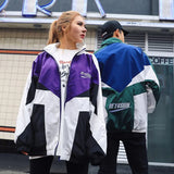 Embroidered Patchwork Varsity Windbreaker Jacket