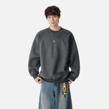 Contrast Color Raglan Crew Neck Sweatshirt