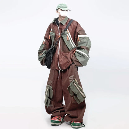Streetwear Personalized Cargo Wide Leg Jeans