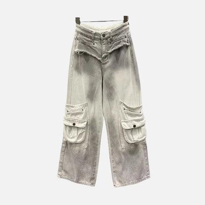 Y2K Retro Gradient Cargo Denim Jeans