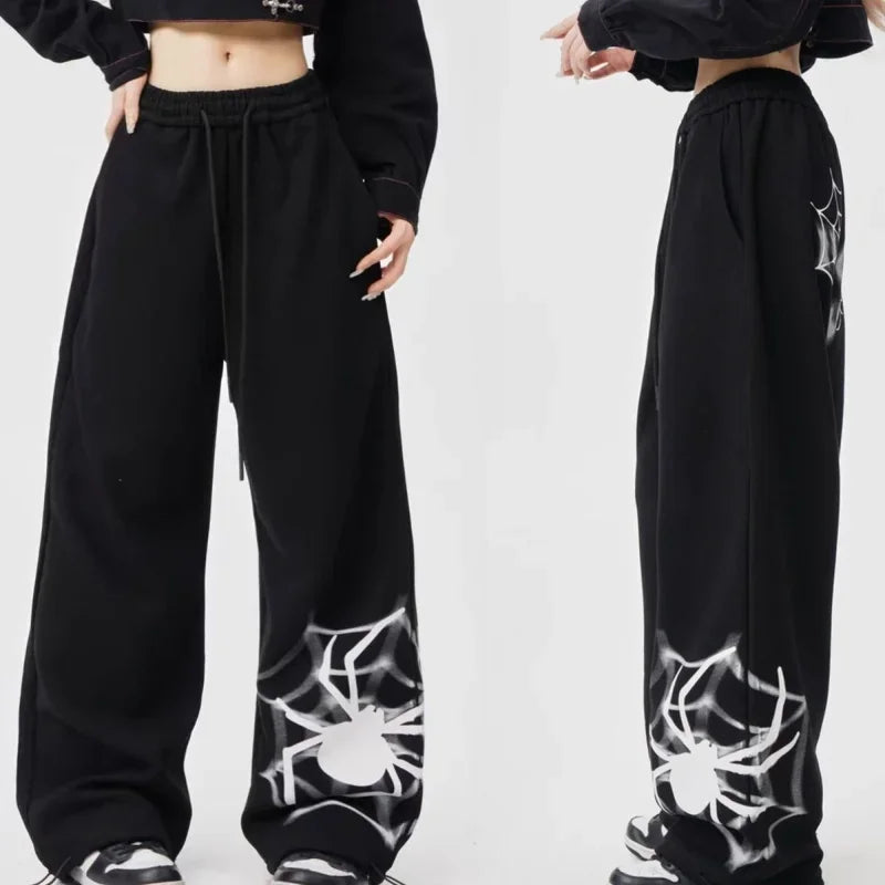 Y2K Spider Wide-Leg Sweatpants