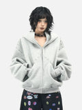 Rivet Patchwork Loose Ears Hooded Gothic Sweatshirt