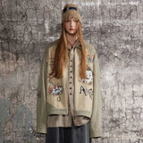 Breathable Chines Style Oversized Patchwork Denim Jacket